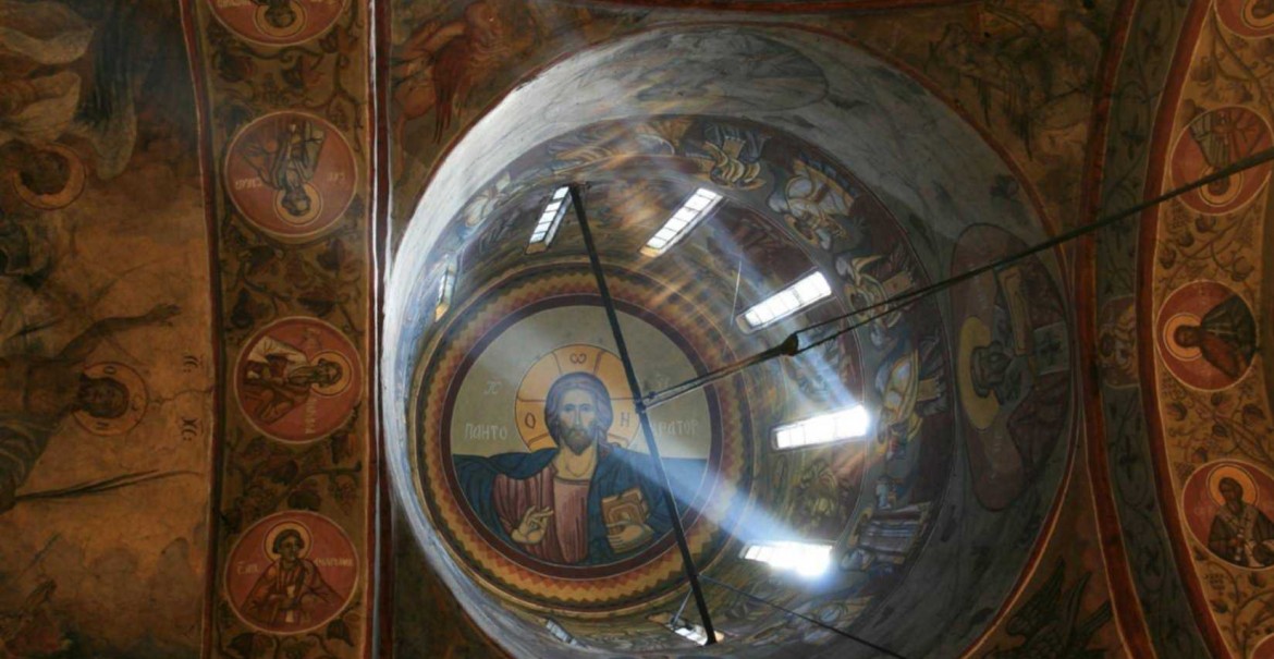 Mănăstirea Cornet - detaliu cupola centrală